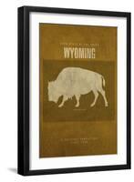 WY State Minimalist Posters-Red Atlas Designs-Framed Giclee Print