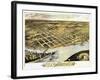 Wyandotte County, Kansas - Panoramic Map-Lantern Press-Framed Art Print