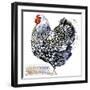 Wyandotte Hen. Poultry Farming. Chicken Breeds Series. Domestic Farm Bird Watercolor Illustration.-Faenkova Elena-Framed Art Print