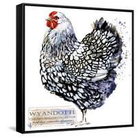 Wyandotte Hen. Poultry Farming. Chicken Breeds Series. Domestic Farm Bird Watercolor Illustration.-Faenkova Elena-Framed Stretched Canvas