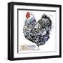 Wyandotte Hen. Poultry Farming. Chicken Breeds Series. Domestic Farm Bird Watercolor Illustration.-Faenkova Elena-Framed Art Print