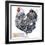 Wyandotte Hen. Poultry Farming. Chicken Breeds Series. Domestic Farm Bird Watercolor Illustration.-Faenkova Elena-Framed Art Print