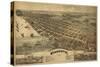 Wyandotte, Michigan - Panoramic Map-Lantern Press-Stretched Canvas