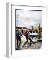 Wyatt Earp and the Battle of the Ok Corral-English School-Framed Giclee Print