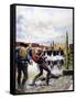 Wyatt Earp and the Battle of the Ok Corral-English School-Framed Stretched Canvas