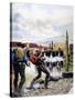 Wyatt Earp and the Battle of the Ok Corral-English School-Stretched Canvas