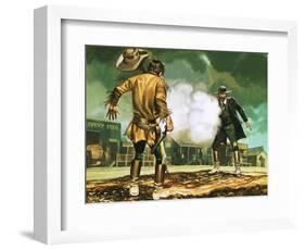 Wyatt Earp at Work in Dodge City-Ron Embleton-Framed Giclee Print