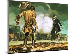 Wyatt Earp at Work in Dodge City-Ron Embleton-Mounted Giclee Print