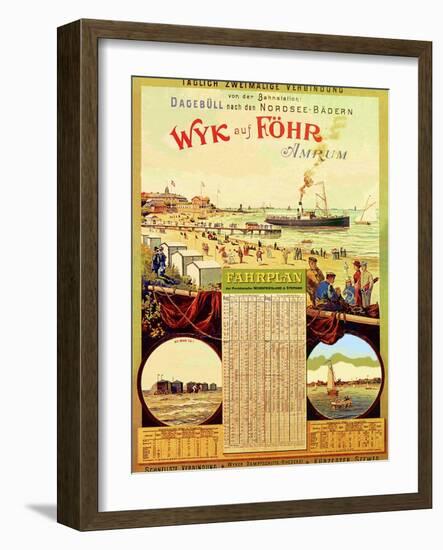 Wyk Auf Fohr', Poster Advertising the Wyk Steam Shipping Company, 1897-German School-Framed Giclee Print