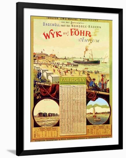 Wyk Auf Fohr', Poster Advertising the Wyk Steam Shipping Company, 1897-German School-Framed Giclee Print