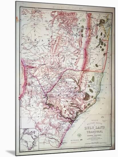 Wyld's Military Sketch of Zululand, 1879-James Wyld the Elder-Mounted Giclee Print