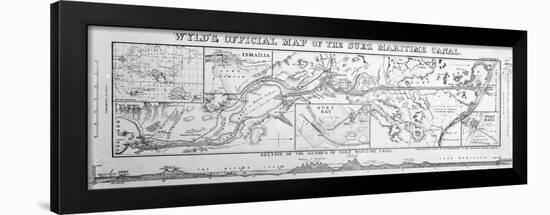Wyld's Official Map of the Suez Maritime Canal, 1869-James Wyld the Younger-Framed Giclee Print