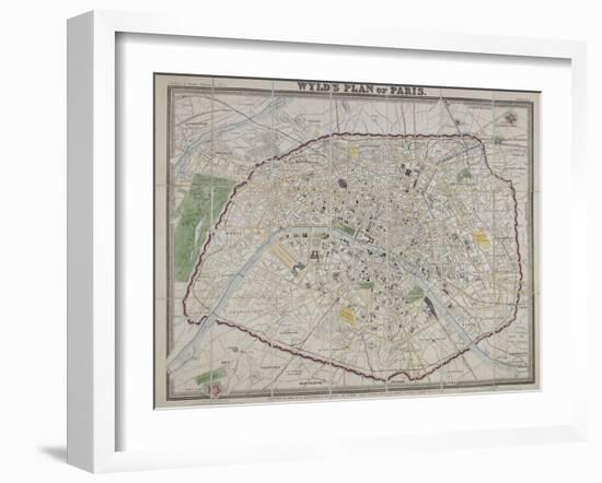 Wyld's Plan of Paris, 1870-James Wyld-Framed Giclee Print