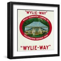 Wylie-Way Brand Cigar Box Label, Wylie Permanent Camping Co in Yellowstone National Park-Lantern Press-Framed Art Print