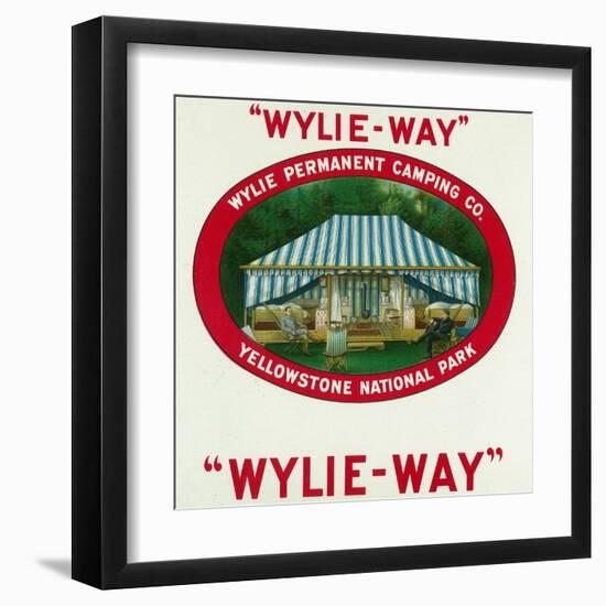 Wylie-Way Brand Cigar Box Label, Wylie Permanent Camping Co in Yellowstone National Park-Lantern Press-Framed Art Print