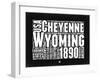 Wyoming Black and White Map-NaxArt-Framed Art Print