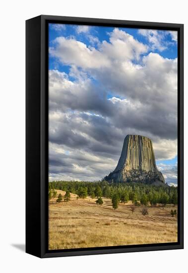 Wyoming, Devils Tower National Monument, Devils Tower-Jamie & Judy Wild-Framed Stretched Canvas