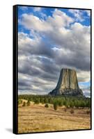 Wyoming, Devils Tower National Monument, Devils Tower-Jamie & Judy Wild-Framed Stretched Canvas