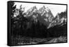 Wyoming - Glacier Covered Teton Range-Lantern Press-Framed Stretched Canvas