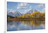 Wyoming, Grand Teton National Park, Autumn Color Along the Snake River Oxbow with Mt-Elizabeth Boehm-Framed Photographic Print