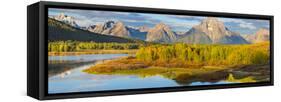 Wyoming, Grand Teton National Park. Panorama of Sunrise on Snake River-Jaynes Gallery-Framed Stretched Canvas