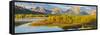 Wyoming, Grand Teton National Park. Panorama of Sunrise on Snake River-Jaynes Gallery-Framed Stretched Canvas