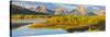 Wyoming, Grand Teton National Park. Panorama of Sunrise on Snake River-Jaynes Gallery-Stretched Canvas