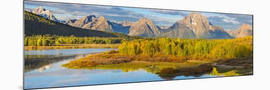 Wyoming, Grand Teton National Park. Panorama of Sunrise on Snake River-Jaynes Gallery-Mounted Photographic Print