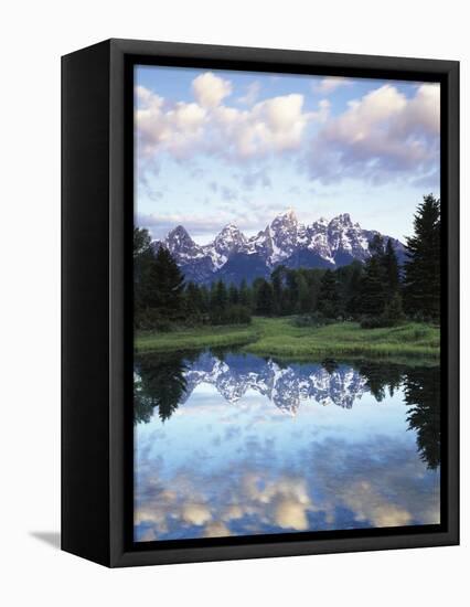 Wyoming, Grand Teton National Park, Rocky Mts, the Grand Tetons and Snake River-Christopher Talbot Frank-Framed Stretched Canvas