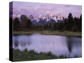 Wyoming, Grand Teton National Park, the Grand Tetons Above the Snake River-Christopher Talbot Frank-Stretched Canvas