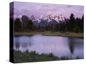 Wyoming, Grand Teton National Park, the Grand Tetons Above the Snake River-Christopher Talbot Frank-Stretched Canvas