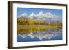 Wyoming, Grand Teton NP. Fresh snowfall covers the Grand Teton Mountains on an autumn morning-Elizabeth Boehm-Framed Photographic Print