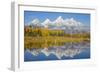 Wyoming, Grand Teton NP. Fresh snowfall covers the Grand Teton Mountains on an autumn morning-Elizabeth Boehm-Framed Photographic Print