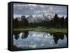 Wyoming, Grand Teton NP, the Grand Tetons and Clouds-Christopher Talbot Frank-Framed Stretched Canvas