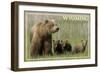 Wyoming - Grizzly Bear and Cubs (James T. Jones) Lantern Press Photography-Lantern Press-Framed Art Print