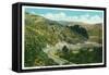 Wyoming, Lincoln Highway View of Eagle Rock East of Evanston-Lantern Press-Framed Stretched Canvas