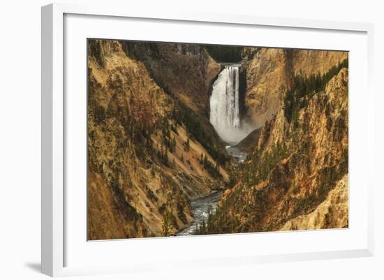 Wyoming, Lower Falls Yellowstone National Park-Patrick J. Wall-Framed Photographic Print