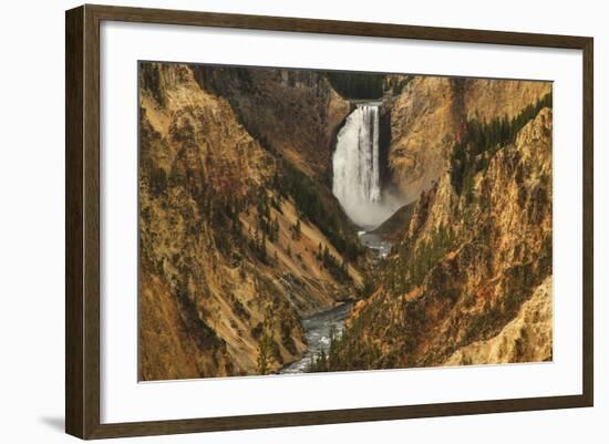 Wyoming, Lower Falls Yellowstone National Park-Patrick J. Wall-Framed Photographic Print