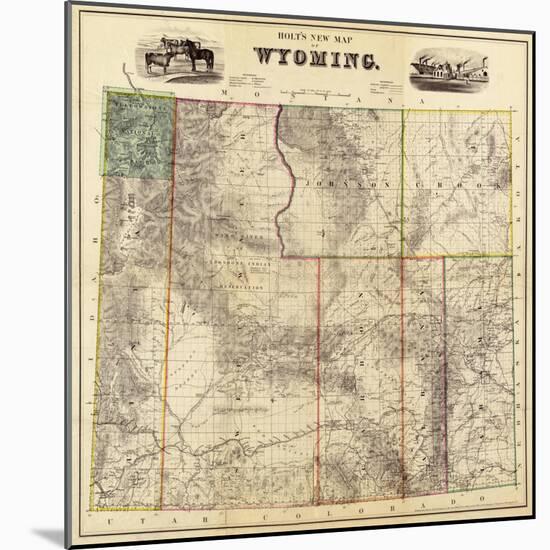 Wyoming - Panoramic Map-Lantern Press-Mounted Art Print