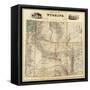 Wyoming - Panoramic Map-Lantern Press-Framed Stretched Canvas