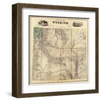 Wyoming - Panoramic Map-Lantern Press-Framed Art Print