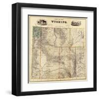 Wyoming - Panoramic Map-Lantern Press-Framed Art Print