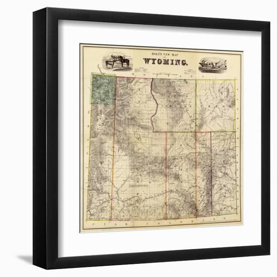 Wyoming - Panoramic Map-Lantern Press-Framed Art Print