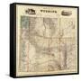 Wyoming - Panoramic Map-Lantern Press-Framed Stretched Canvas