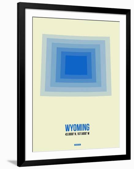 Wyoming Radiant Map 1-NaxArt-Framed Art Print