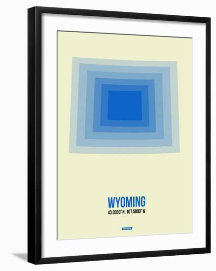 Wyoming Radiant Map 1-NaxArt-Framed Art Print