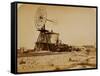 Wyoming Railroad Photo, Circa 1868-1869; "Windmill / Laramie, Wyoming"-A.J. Russel-Framed Stretched Canvas