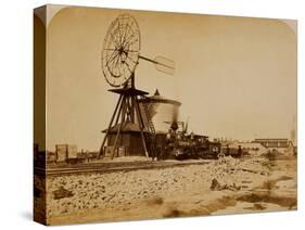 Wyoming Railroad Photo, Circa 1868-1869; "Windmill / Laramie, Wyoming"-A.J. Russel-Stretched Canvas