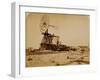 Wyoming Railroad Photo, Circa 1868-1869; "Windmill / Laramie, Wyoming"-A.J. Russel-Framed Art Print