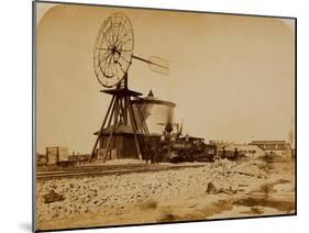 Wyoming Railroad Photo, Circa 1868-1869; "Windmill / Laramie, Wyoming"-A.J. Russel-Mounted Art Print